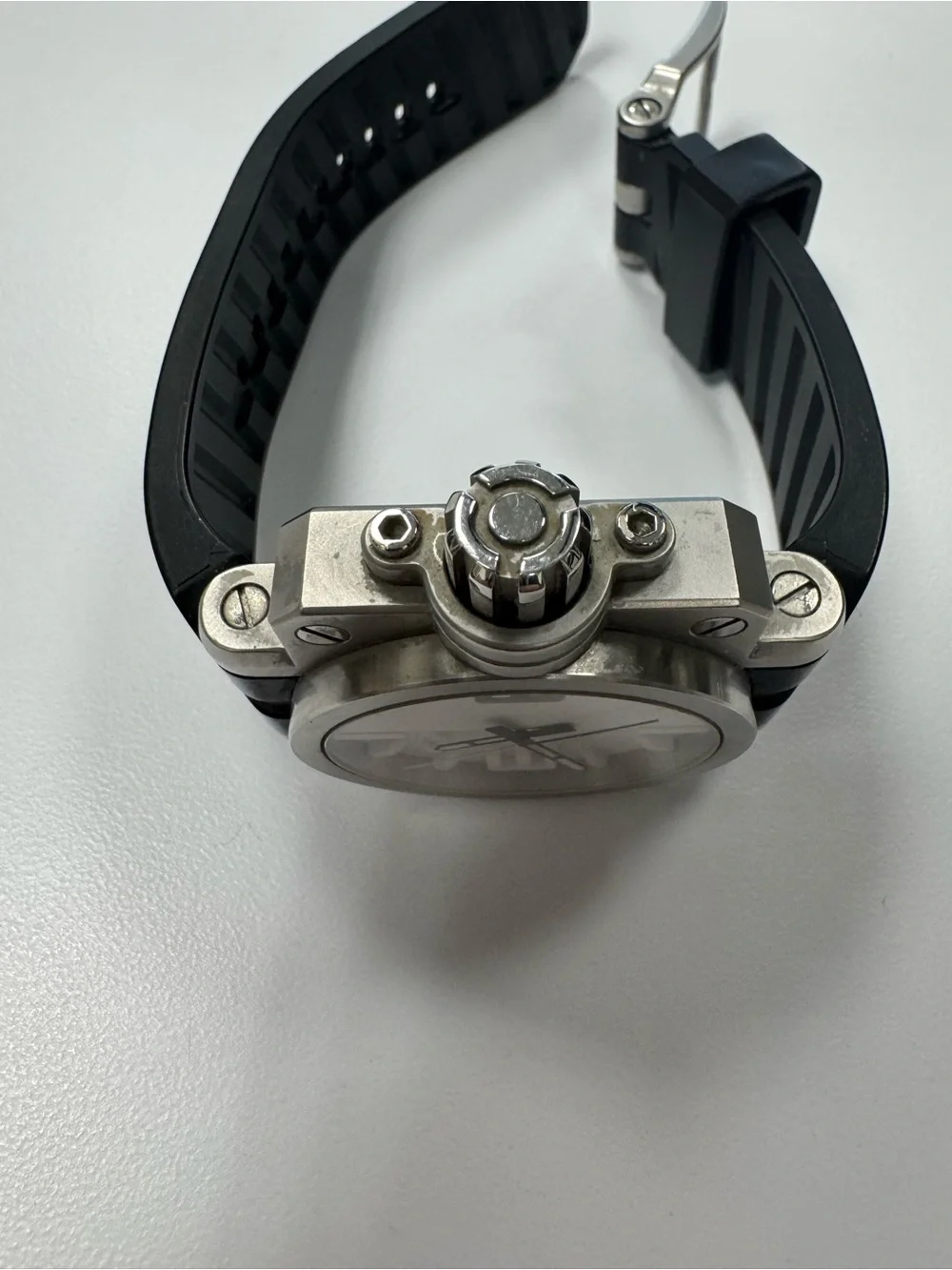 Oakley Men's Gearbox Brushed White Dial Watch